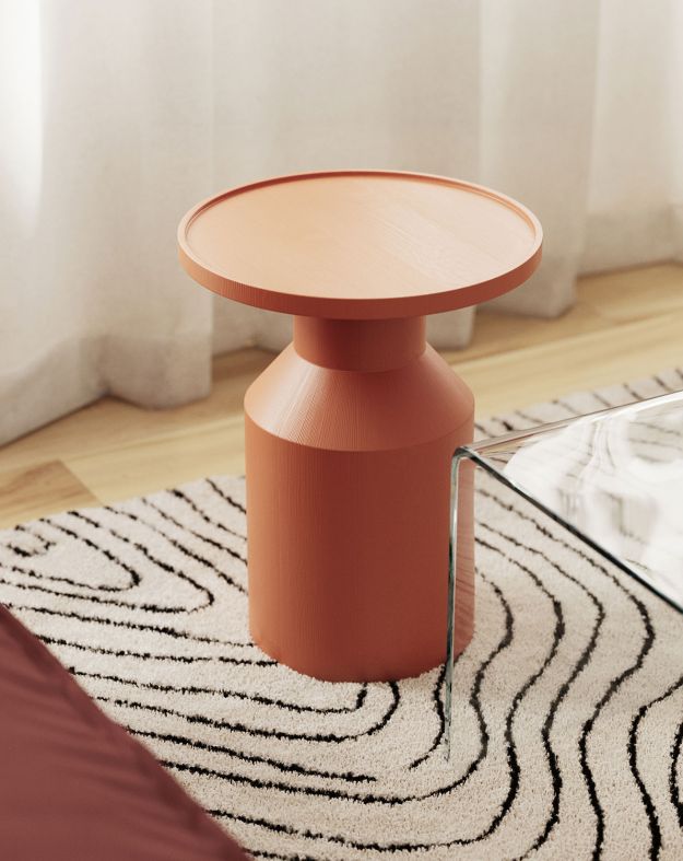 Přístavný stolek dřevěný FLAT SP2 mandarinka