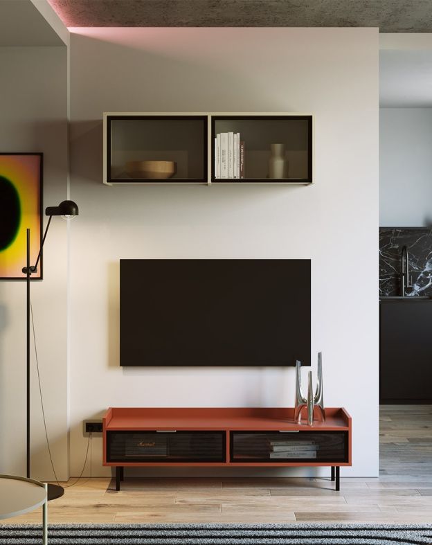 Nízká prosklená TV skříňka SIGI RS1TV1