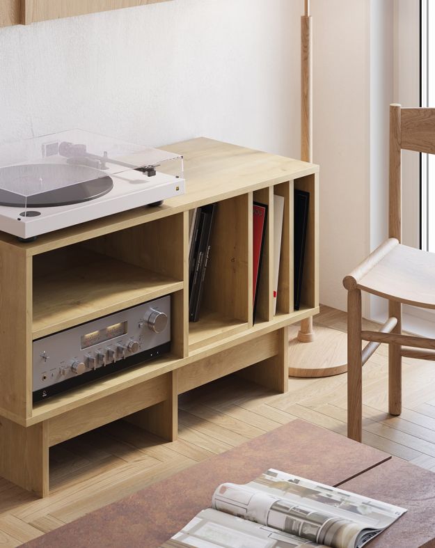 TV skříňka na vinyl ve stylu JAPANDI KABE KTV1W