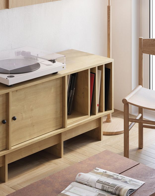 TV skříňka na vinyl ve stylu JAPANDI KABE KTV2W