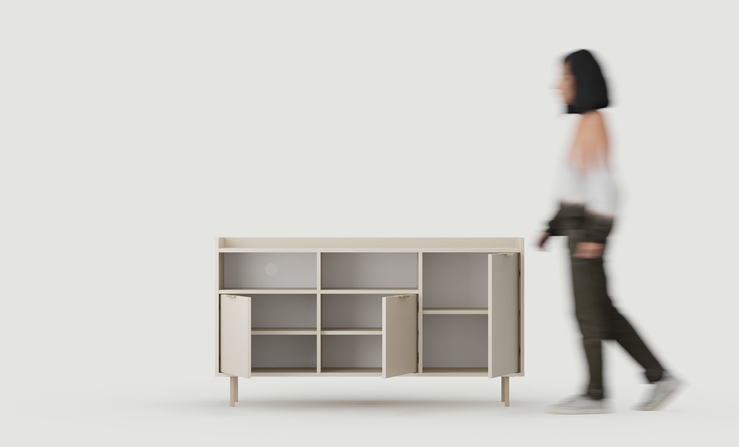 RTV skříň SIGI KSTV1 komoda
Barva: Wrapping Cashmere
Noha: Cappuccino
Úchytka: LING Gold