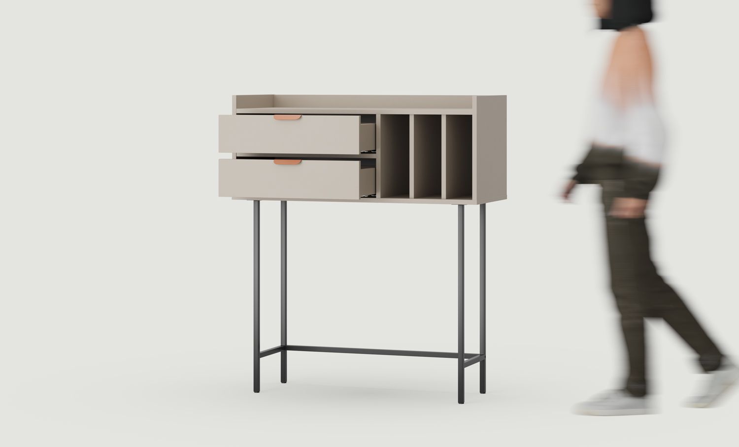 Vysoká konzola SIGI KSW2S
Barva: popelavě bílá hlína
Noha: černá
Rukojeť: LAYERS 110 Sahara Rukojeť s hlubokým okrajem
                            