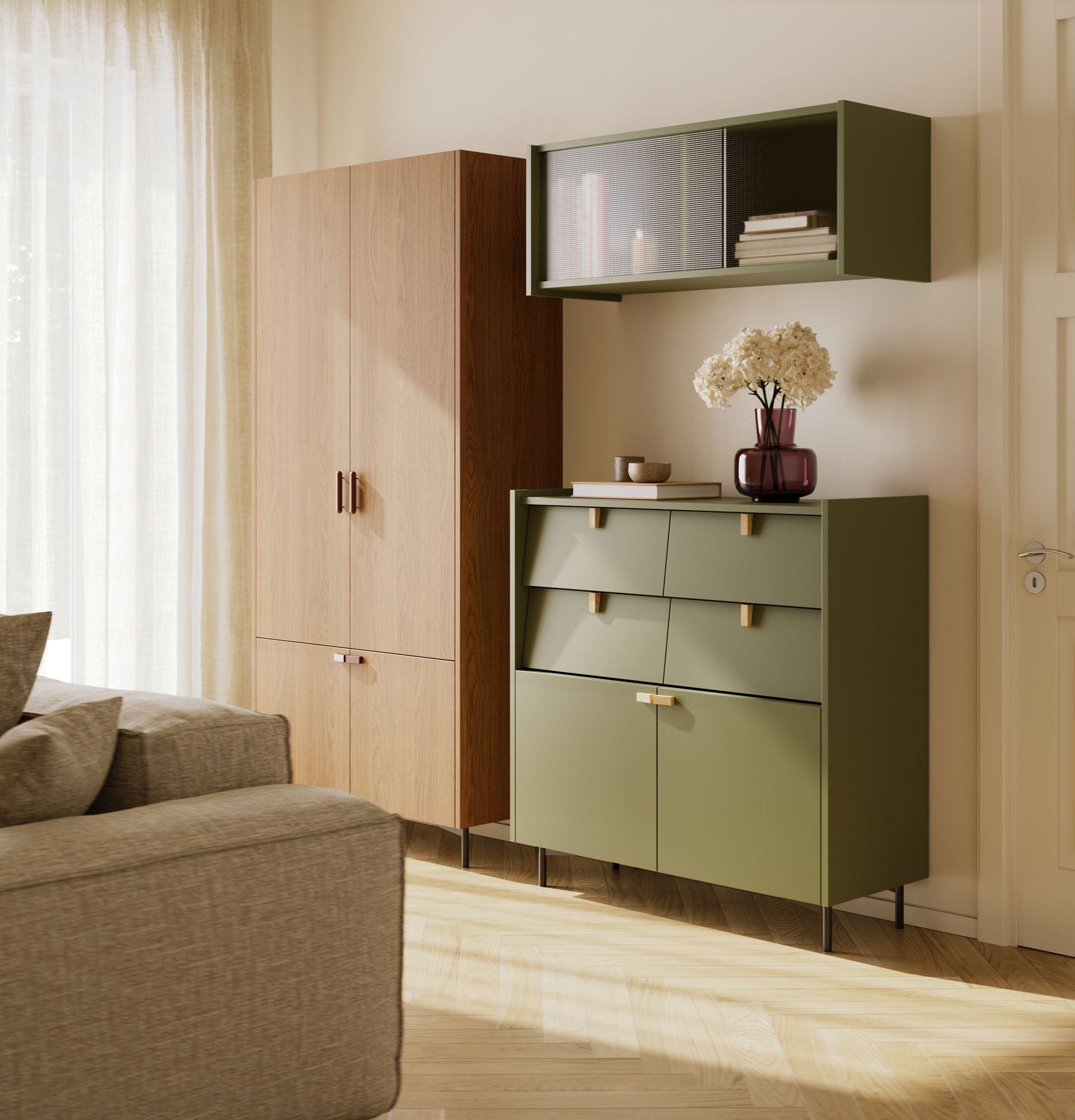 Pavilon SKRA SKR81 s dvojitým zasklením
Barva: cypřišově zelená
Sklo: Ornamental Mons