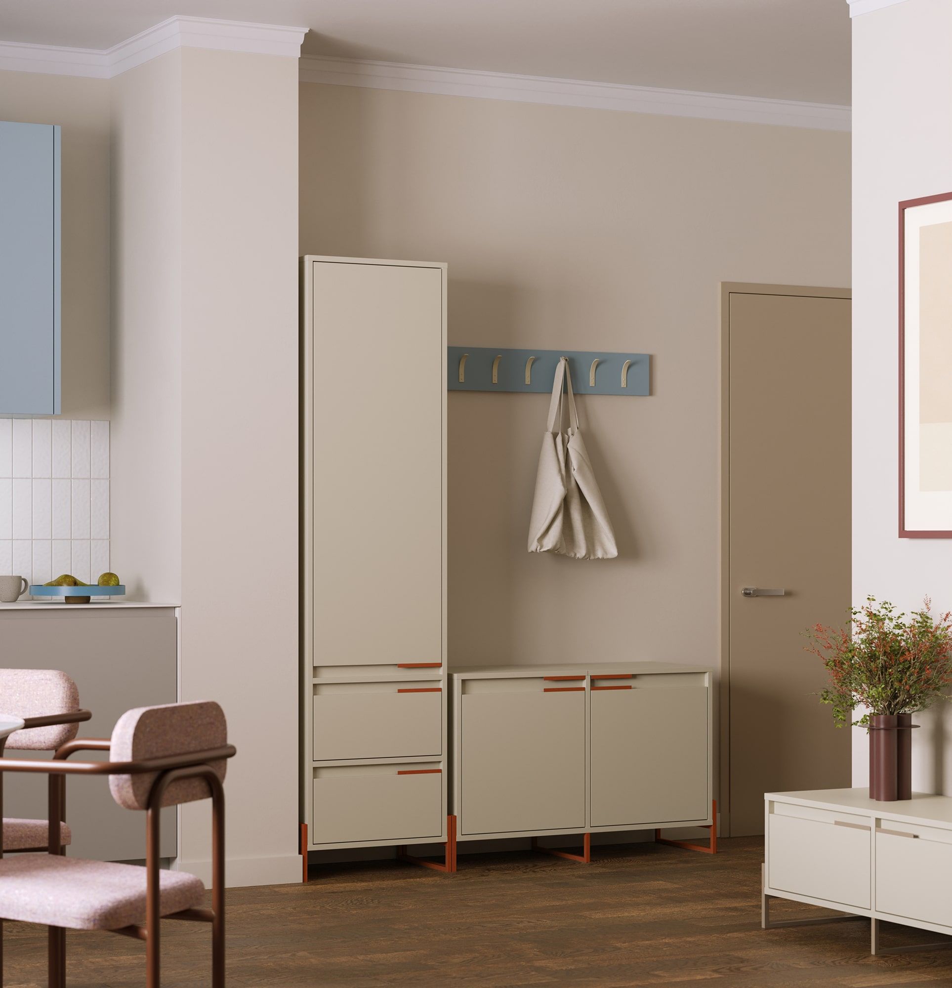 Pilíř INEA IS1S
Barva: Mléčná dráha
Barva nohou a úchytů: Ocel Inea Fiery Terracotta.