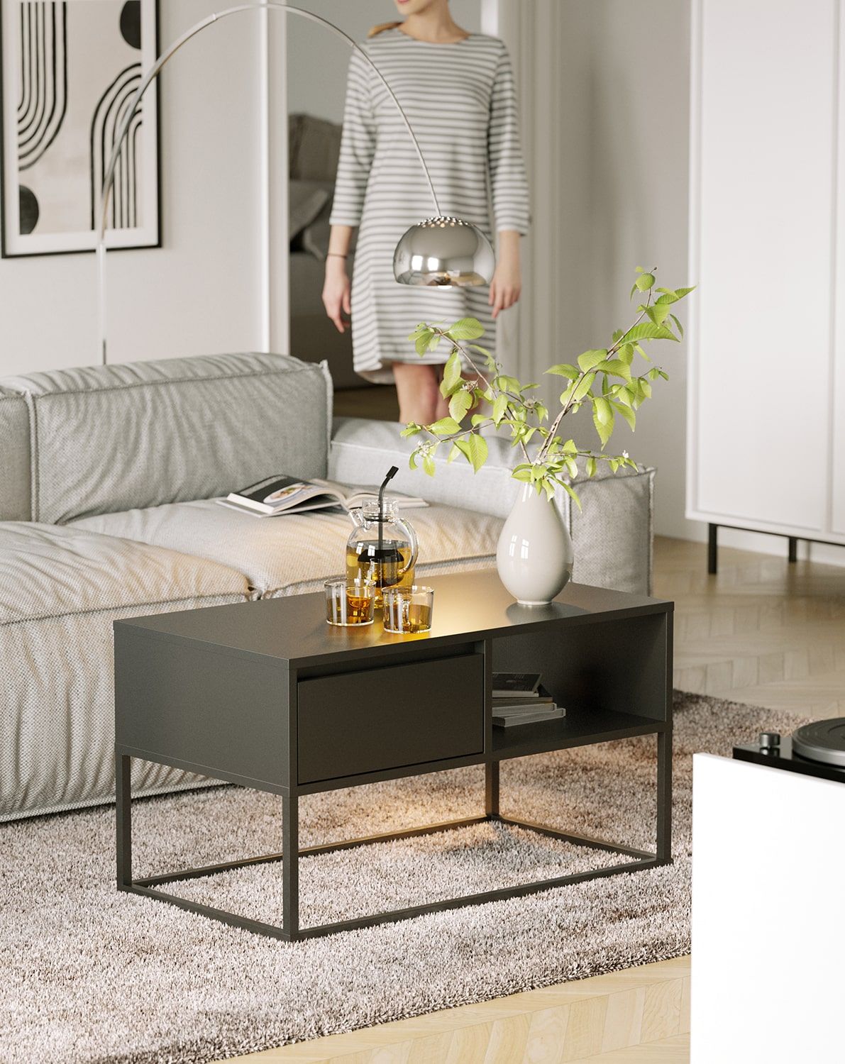 Konferenční stolek BJORN SD1 90CM
Barva: černý onyx
Barva nohy: černá