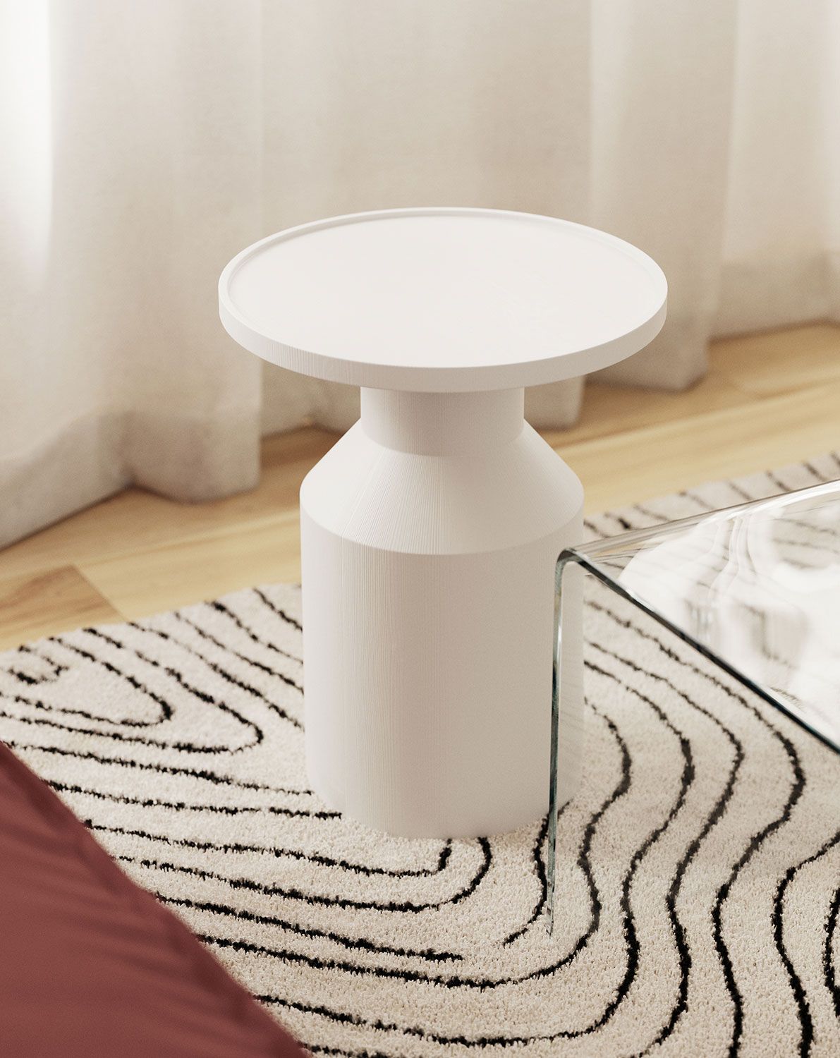 Dřevěný pomocný stůl FLAT SP2 White