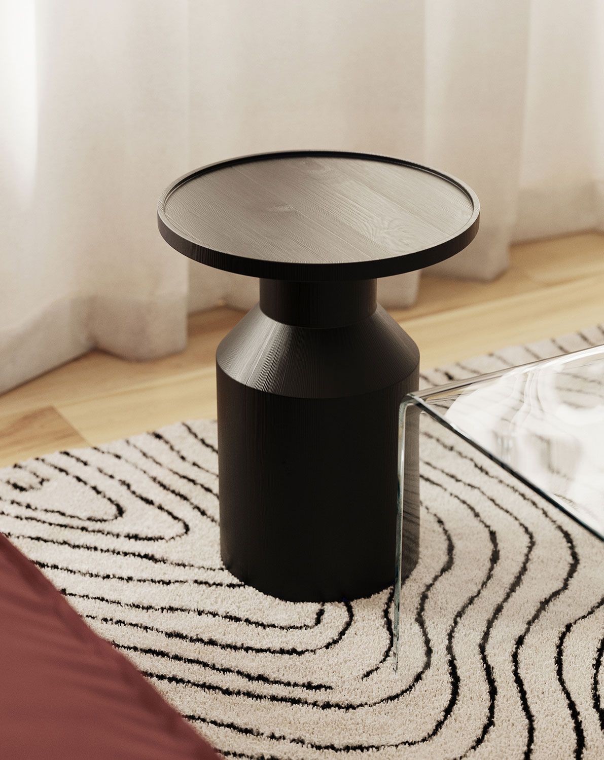 Dřevěný pomocný stůl FLAT SP2 Black