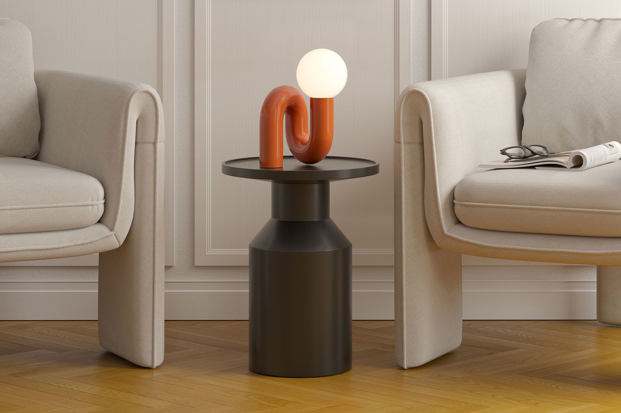 Dřevěný pomocný stůl FLAT SP2 Black
