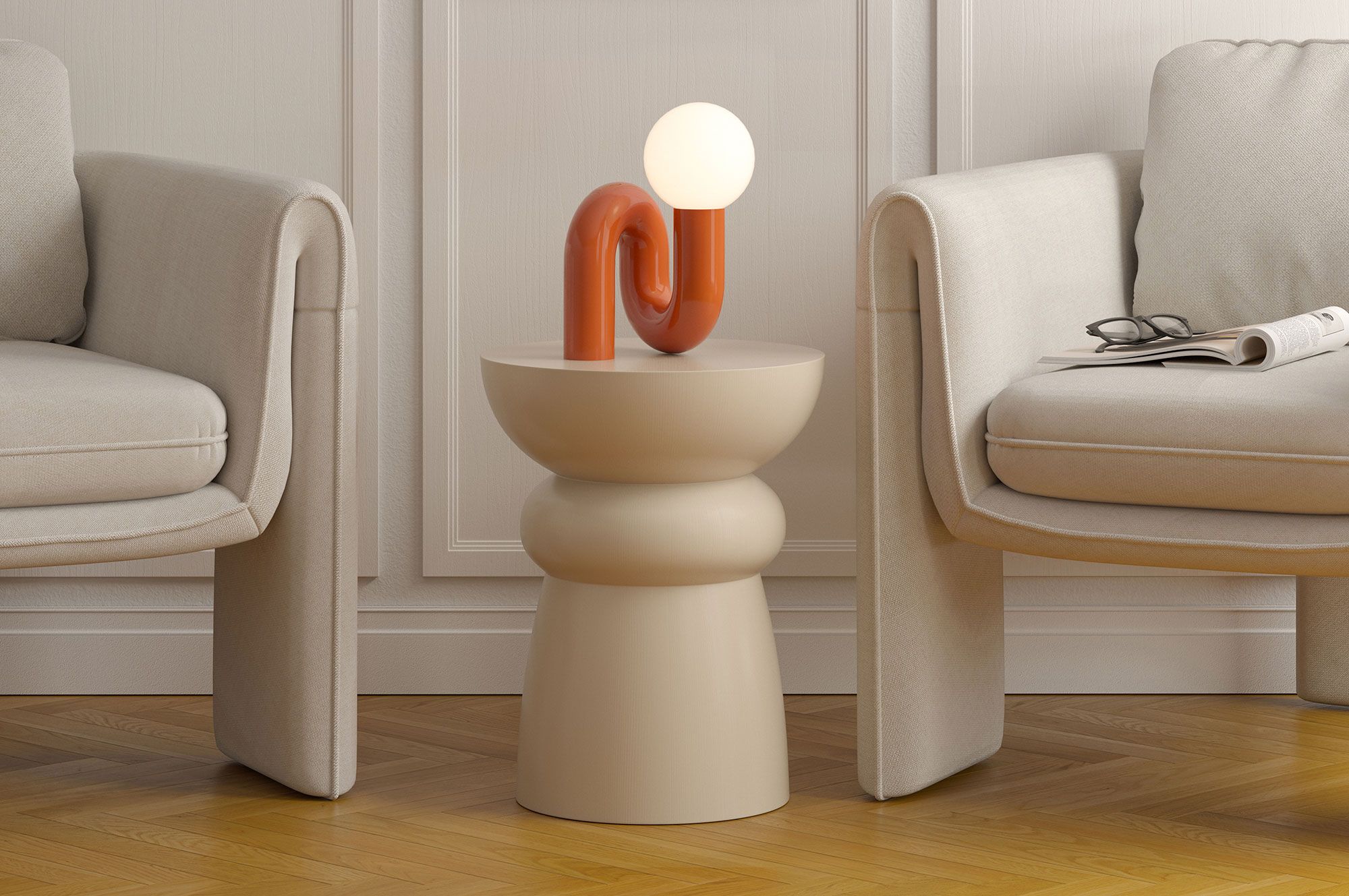 Dřevěný pomocný stůl FOLD SP5 Champagne