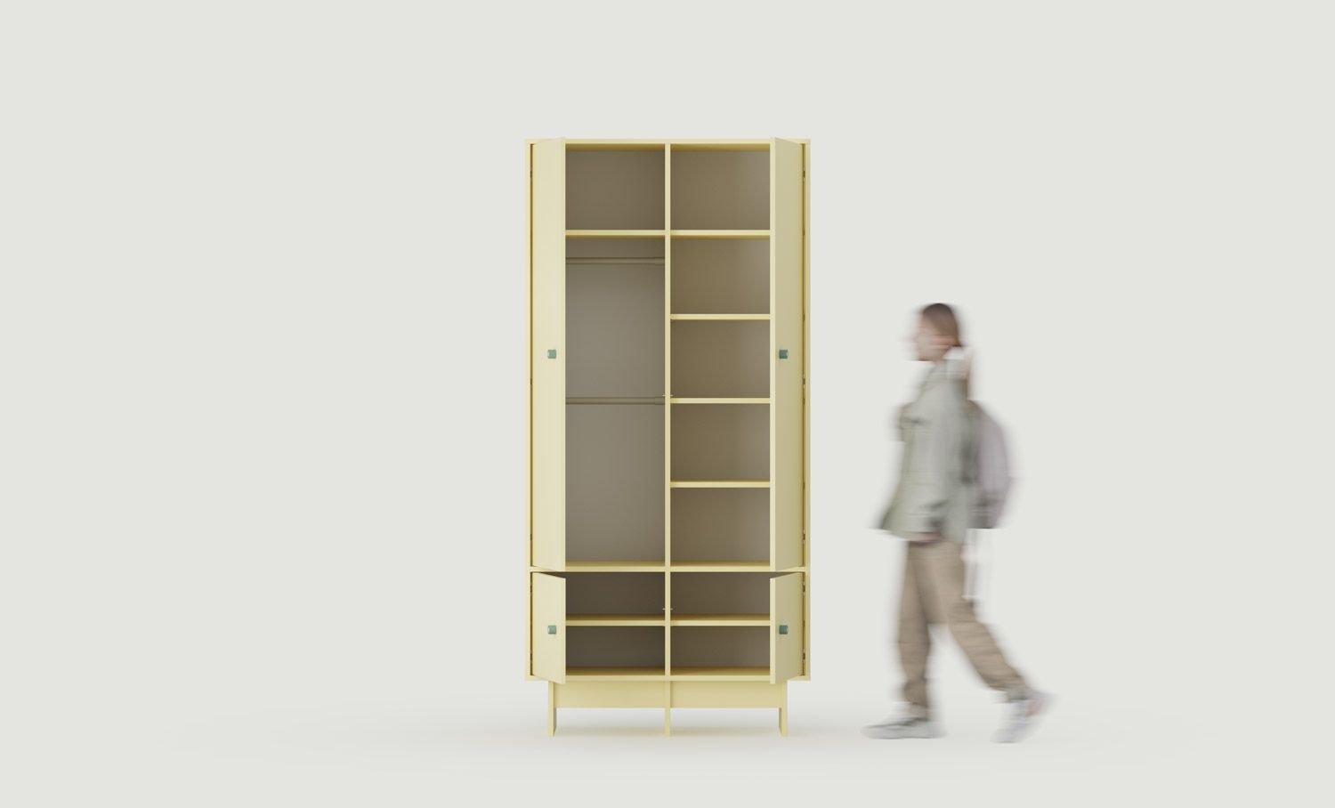 KABE KIDS SZK06K hluboká šatní skříň s tyčí ve stylu JAPANI