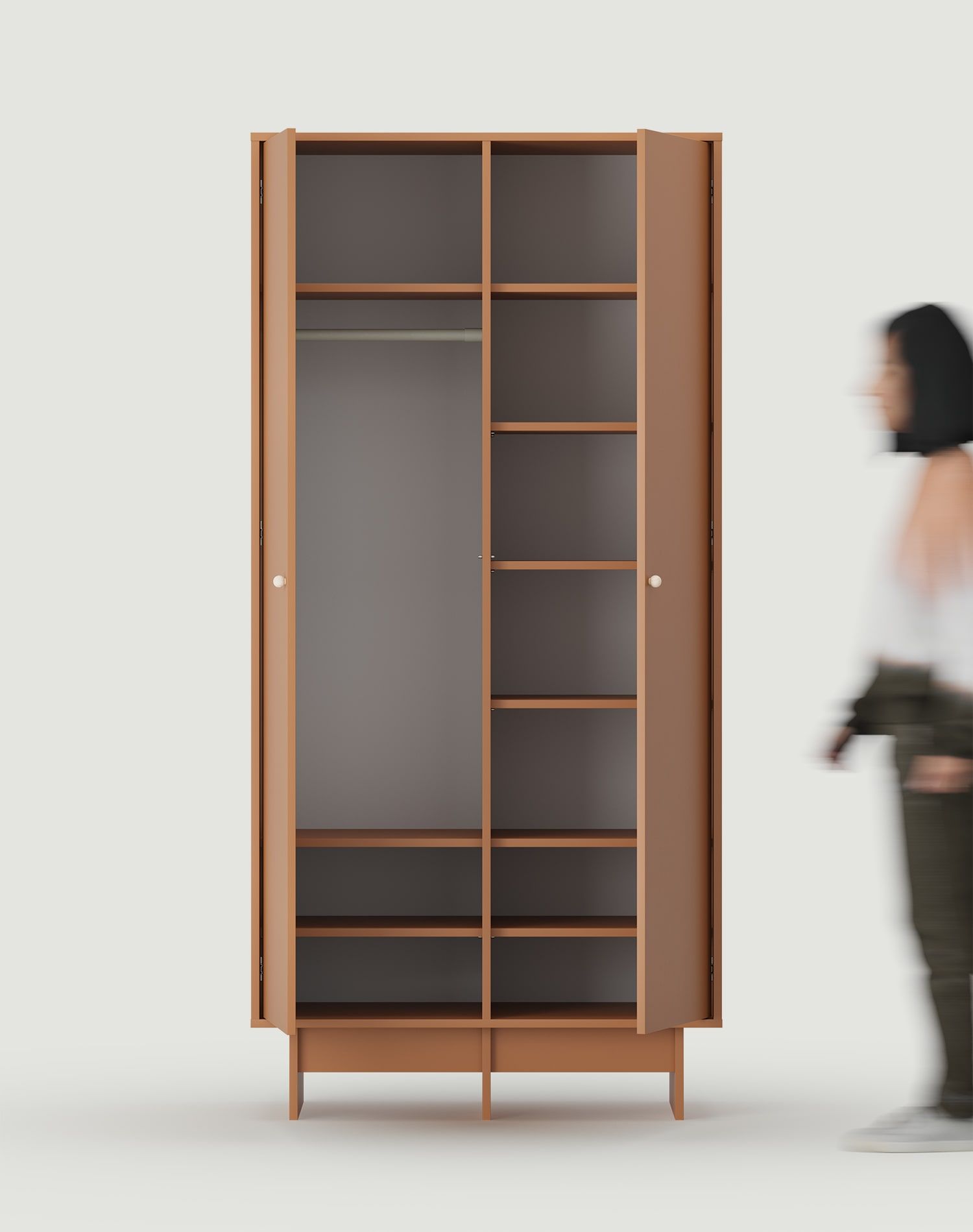 Hluboká skříň s tyčí ve stylu JAPANDI KABE SZK05