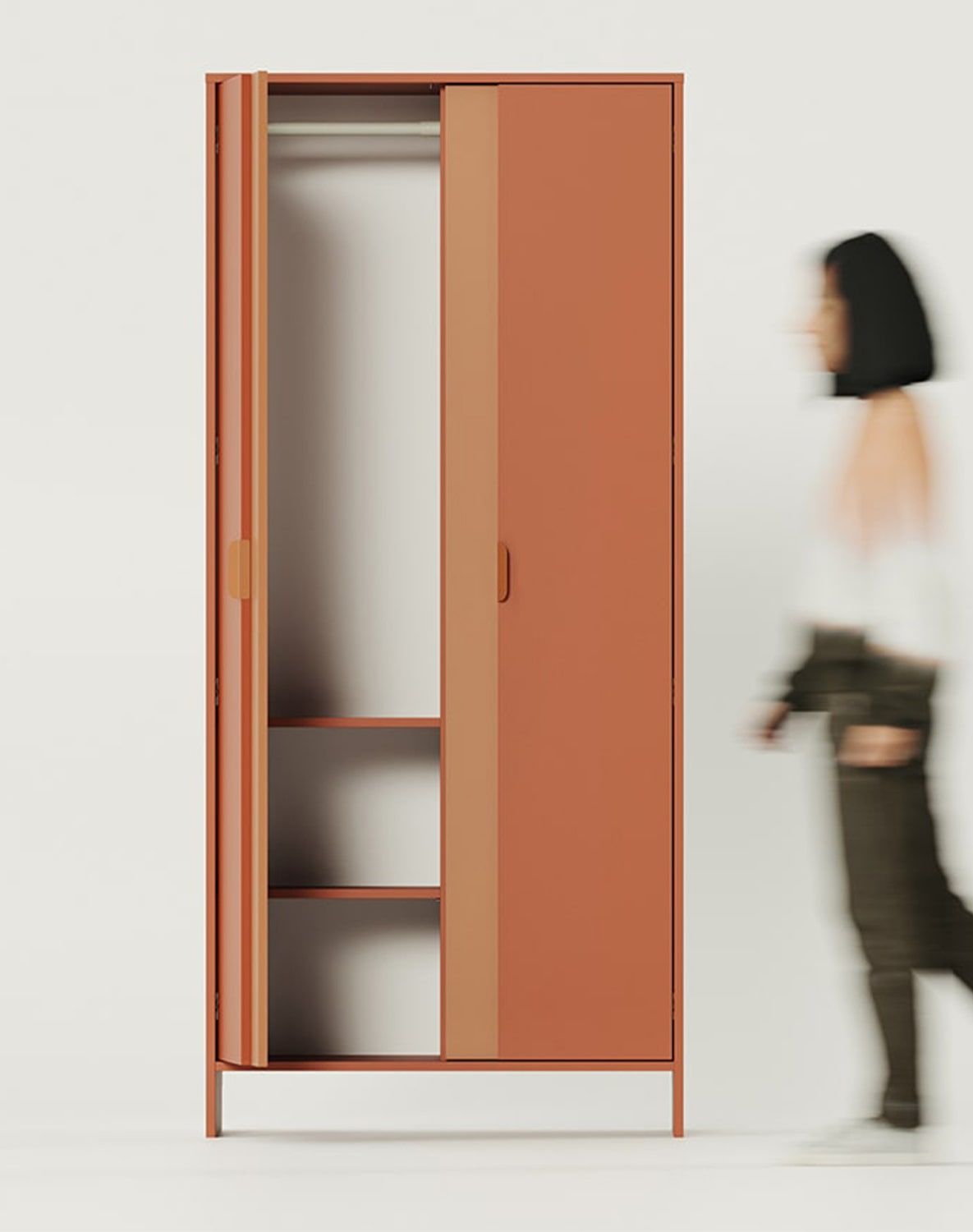 Hluboká šatní skříň LAYERS s tyčí LAY68
Barva: ohnivá terakota
Barva 2: Sahara Deep
Úchytka: Hranatá úchytka LAYERS 110 Ohnivá terakota