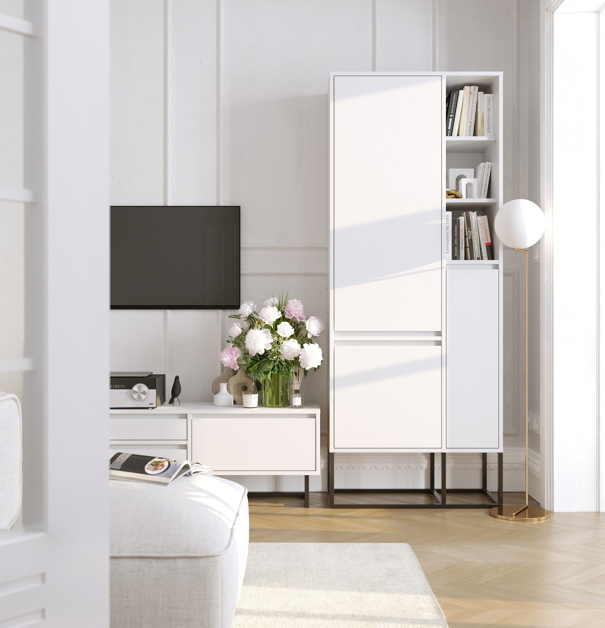 Asymetrický šatník ODIS SZOA3
Barva: porcelánově bílá
Barva nohou: ocel ODIS černá