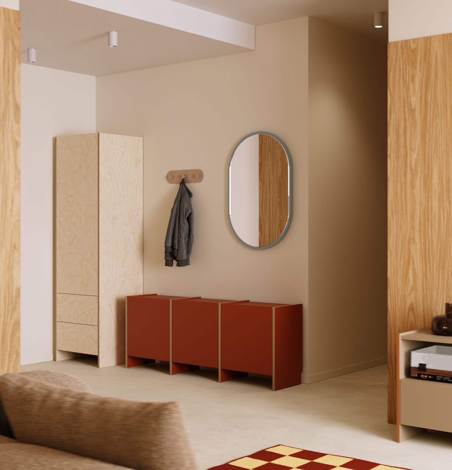 Skříňka na boty ASKA ASK27
Barva: ohnivá terakota
Dýha: Cappuccino
                            