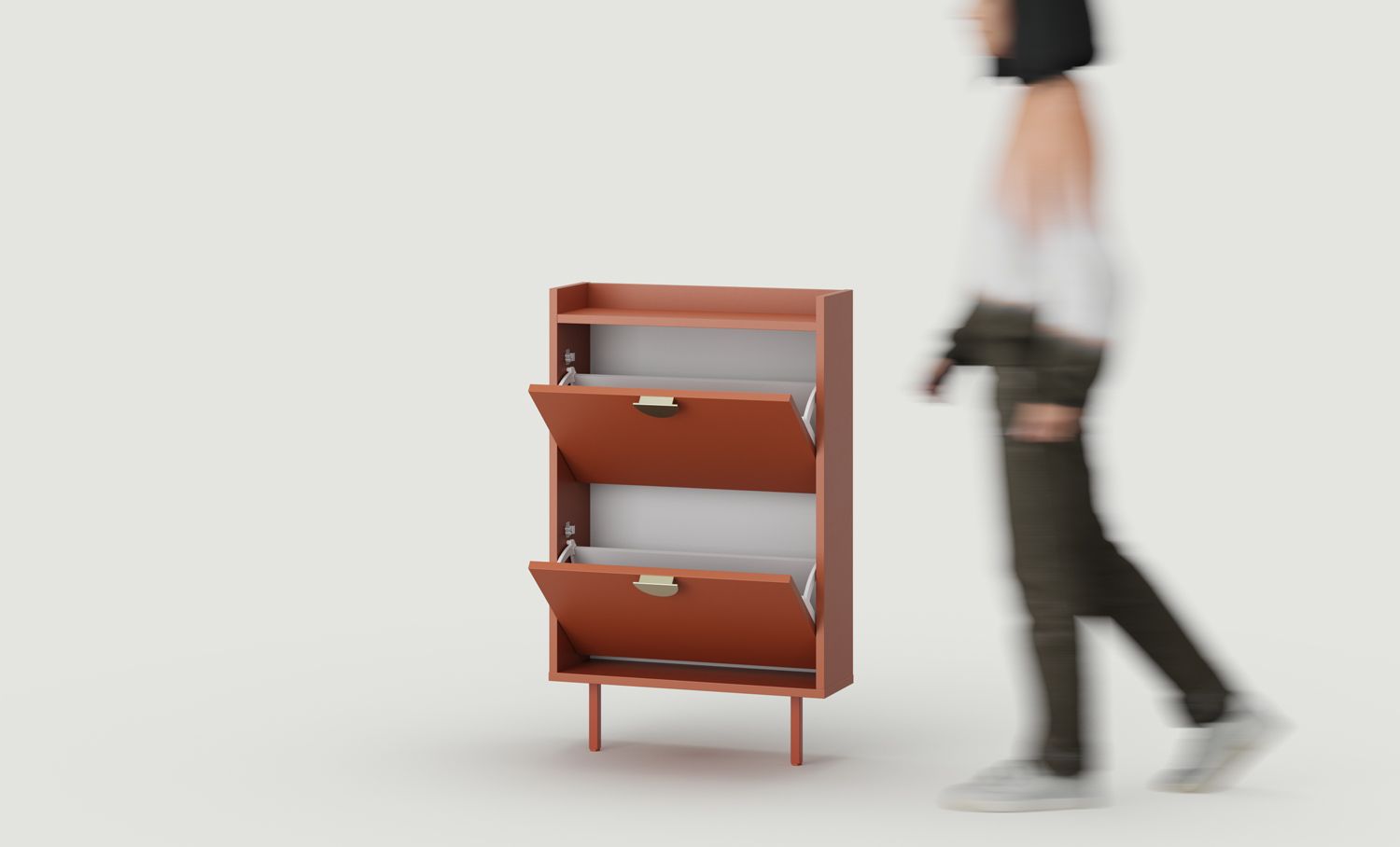 SIGI SBKS1 skříňka na klopové boty
Barva: ohnivá terakota
Noha: Fiery Terracotta
Úchytka: RIND Gold