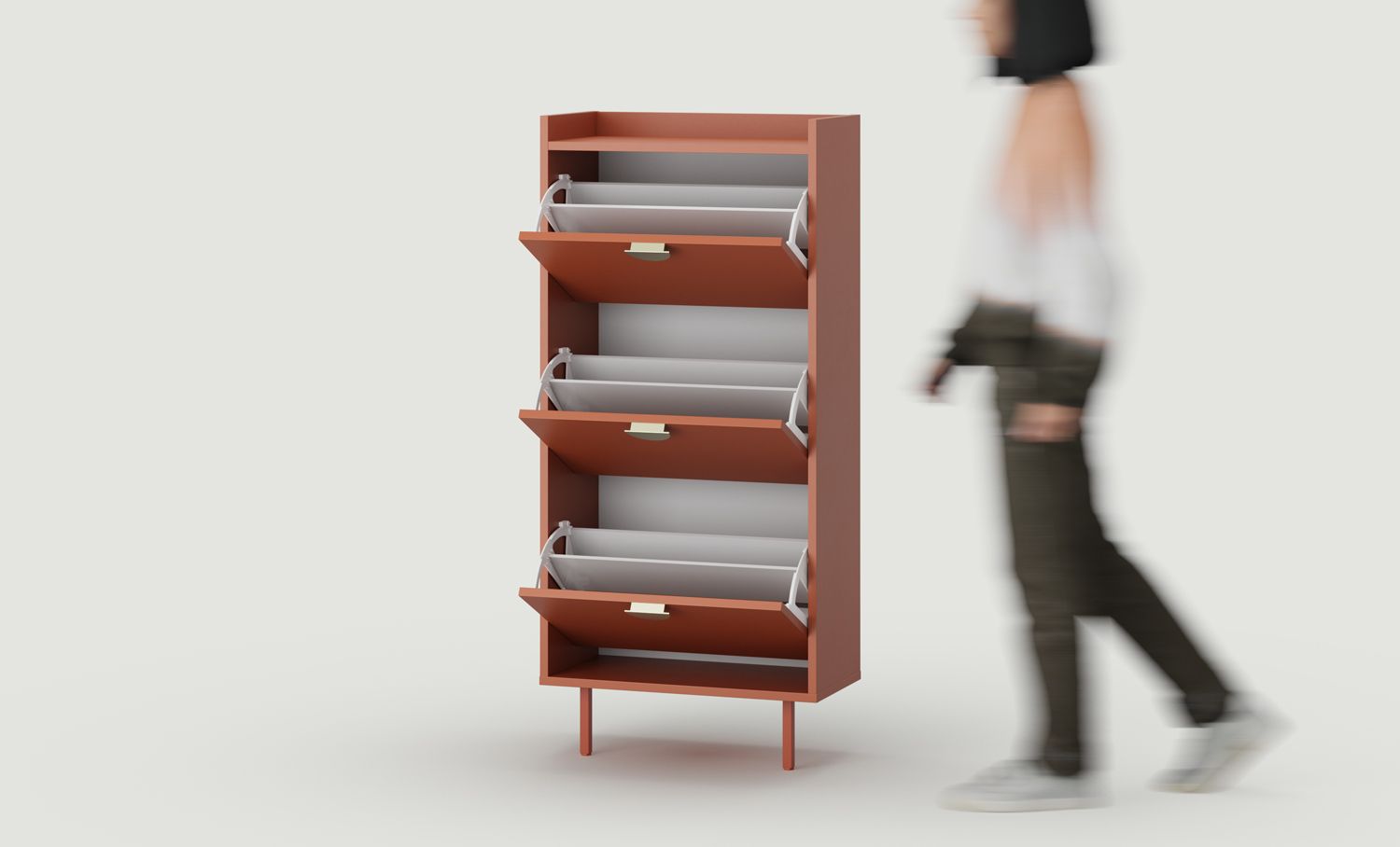 SIGI SBKS2D skříňka na klopové boty
Barva: ohnivá terakota
Noha: Fiery Terracotta
Úchytka: RIND Gold