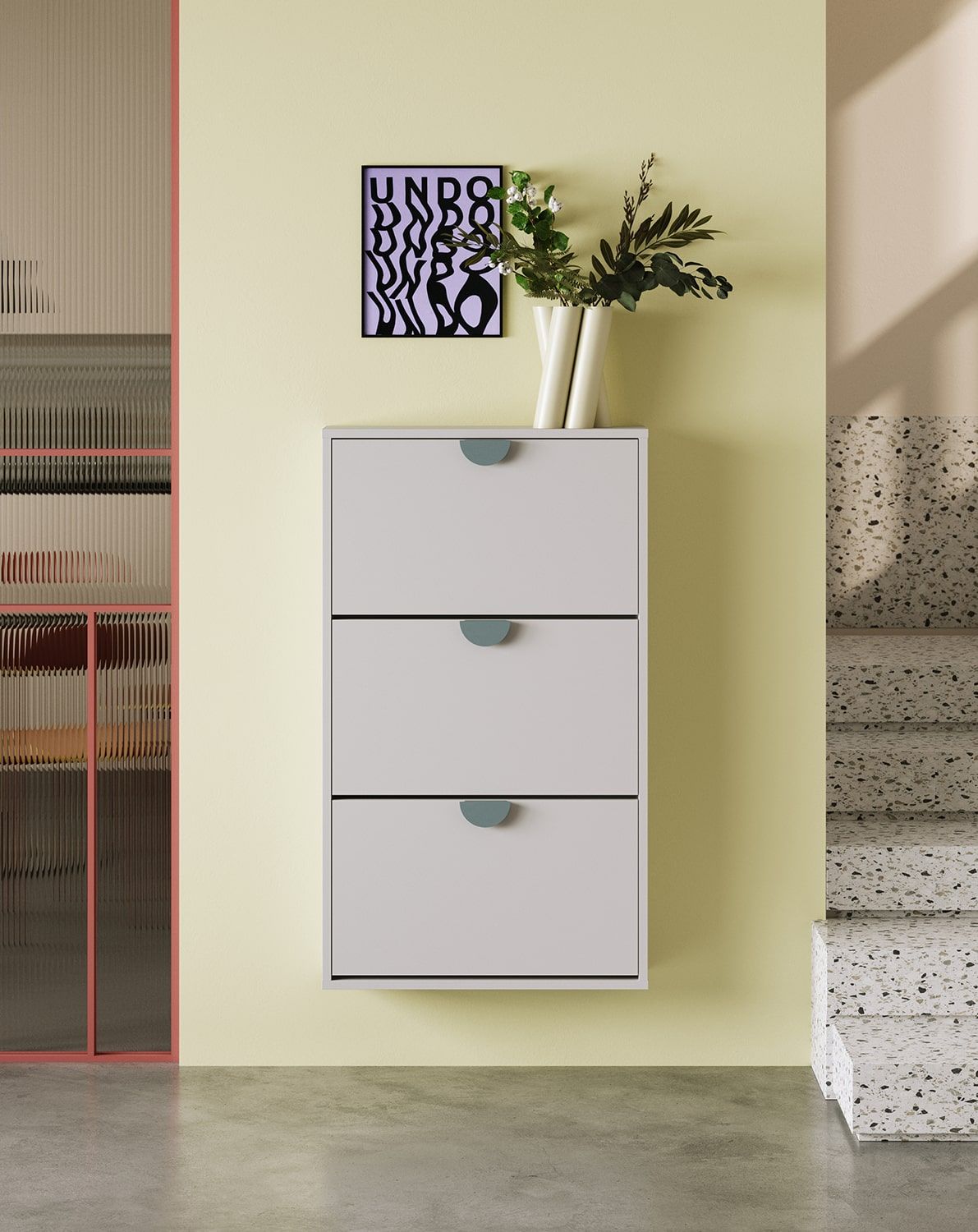 Závěsný botník SBK6
Barva: Silent Grey
Rukojeť: RIND Dřevěná jasanová rukojeť