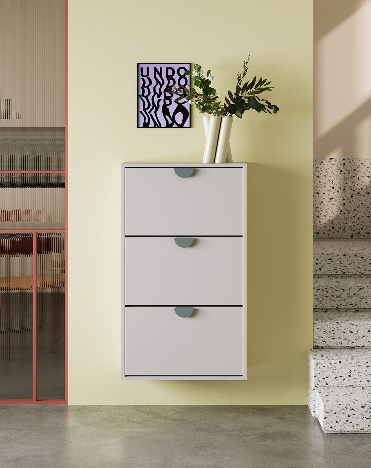 Závěsný botník SBK6D
Barva: Silent Grey
Rukojeť: RIND Dřevěná jasanová rukojeť