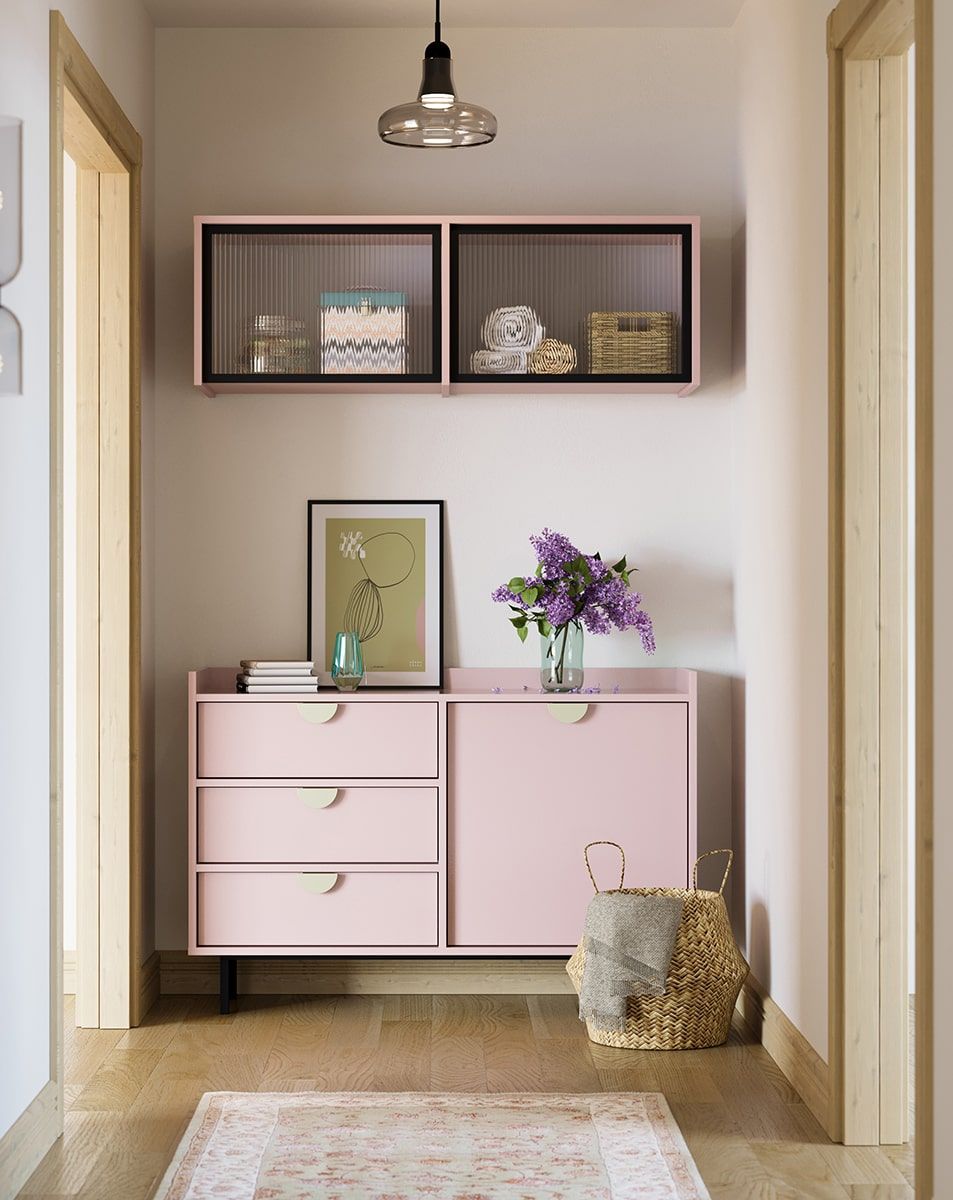 Prosklená nástavbová skříň SIGI RPWS2
Barva: Antique Rose
Sklo: Rýhované ornamentální sklo