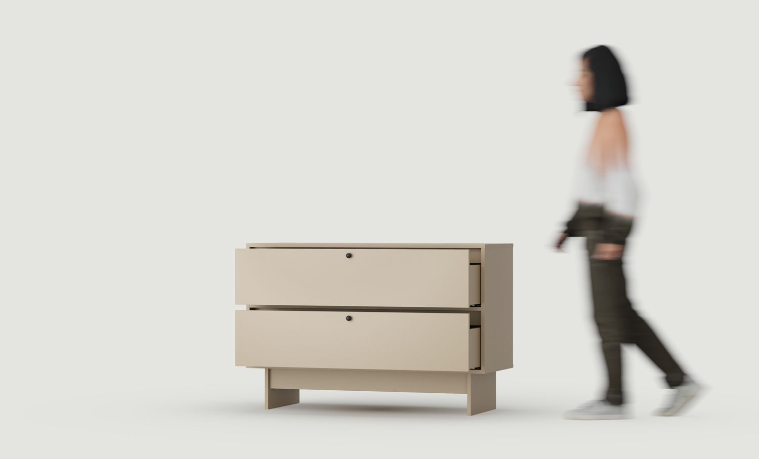 Skříňka pod umyvadlo KABE KU02B ve stylu JAPANDI
Barva: cappuccino
Úchytka: Kulová úchytka černá KD