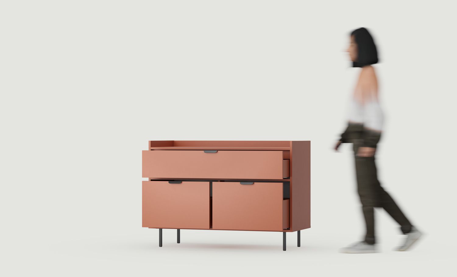 Skříňka pod umyvadlo SIGI SU01B
Barva: ohnivá terakota
Noha: černá
Úchytka: LAYERS 110 černá