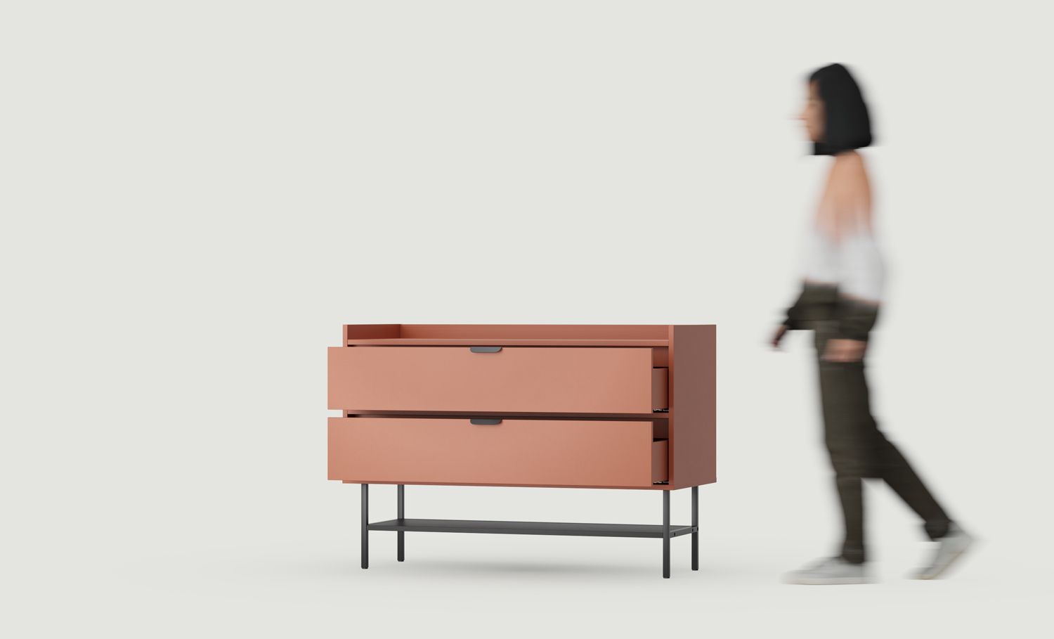 Skříňka pod umyvadlo SIGI SU02B
Barva: ohnivá terakota
Noha: černá
Úchytka: LAYERS 110 černá
