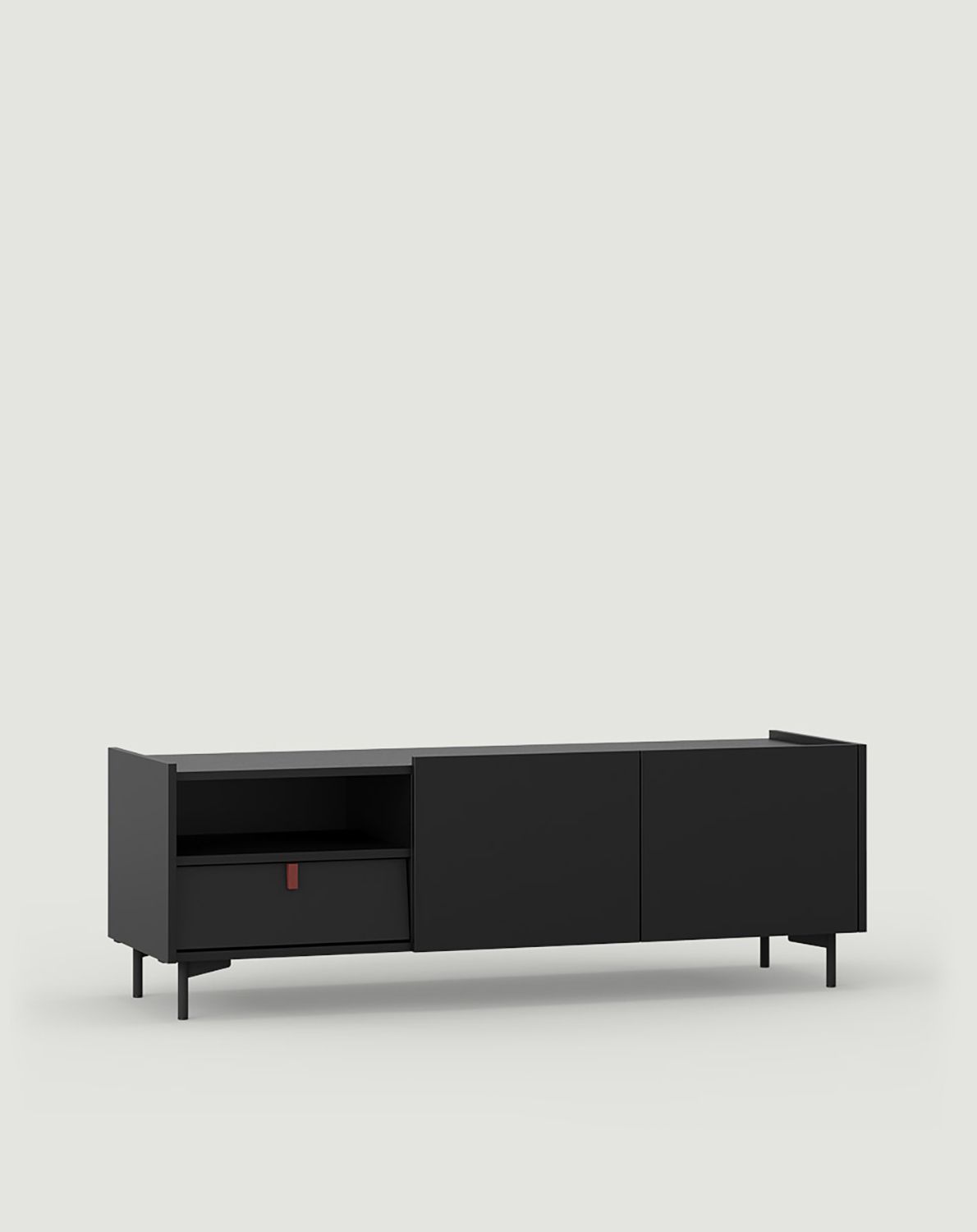 Skříň RTV SKRA SKR12
Barva: Black Onyx
Noha: černá
Rukojeť: burgundský klín
                            