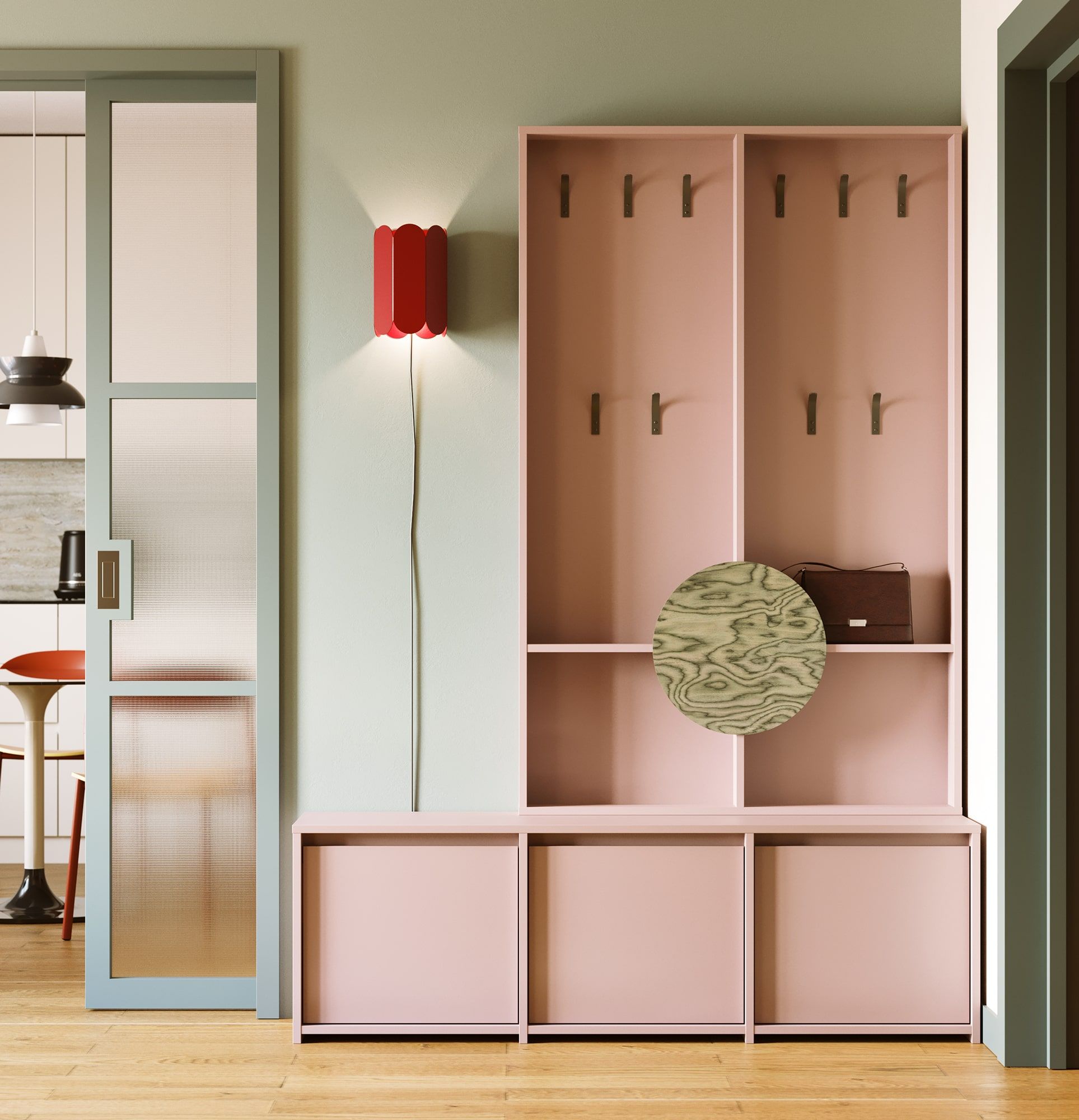 Sada botníku RA03 s věšákem RA17 RAGNAR
Barva: Antique Rose
Háčky: Ocelový oblouk Milky Way
Doplňkové prvky: kruhový uzávěr Sottsassova šedá dýha
